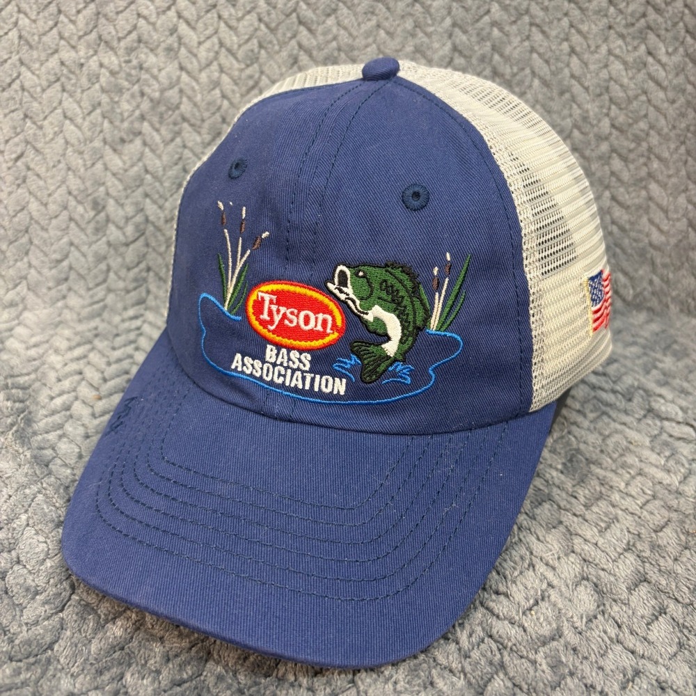 Tyson Bass Association Bull Shoals Lake 2026 Trucker Hat Blue Grey Mesh Cap